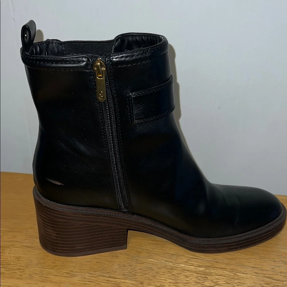 Sam and Libby Elegant Black Leather Ankle Booties